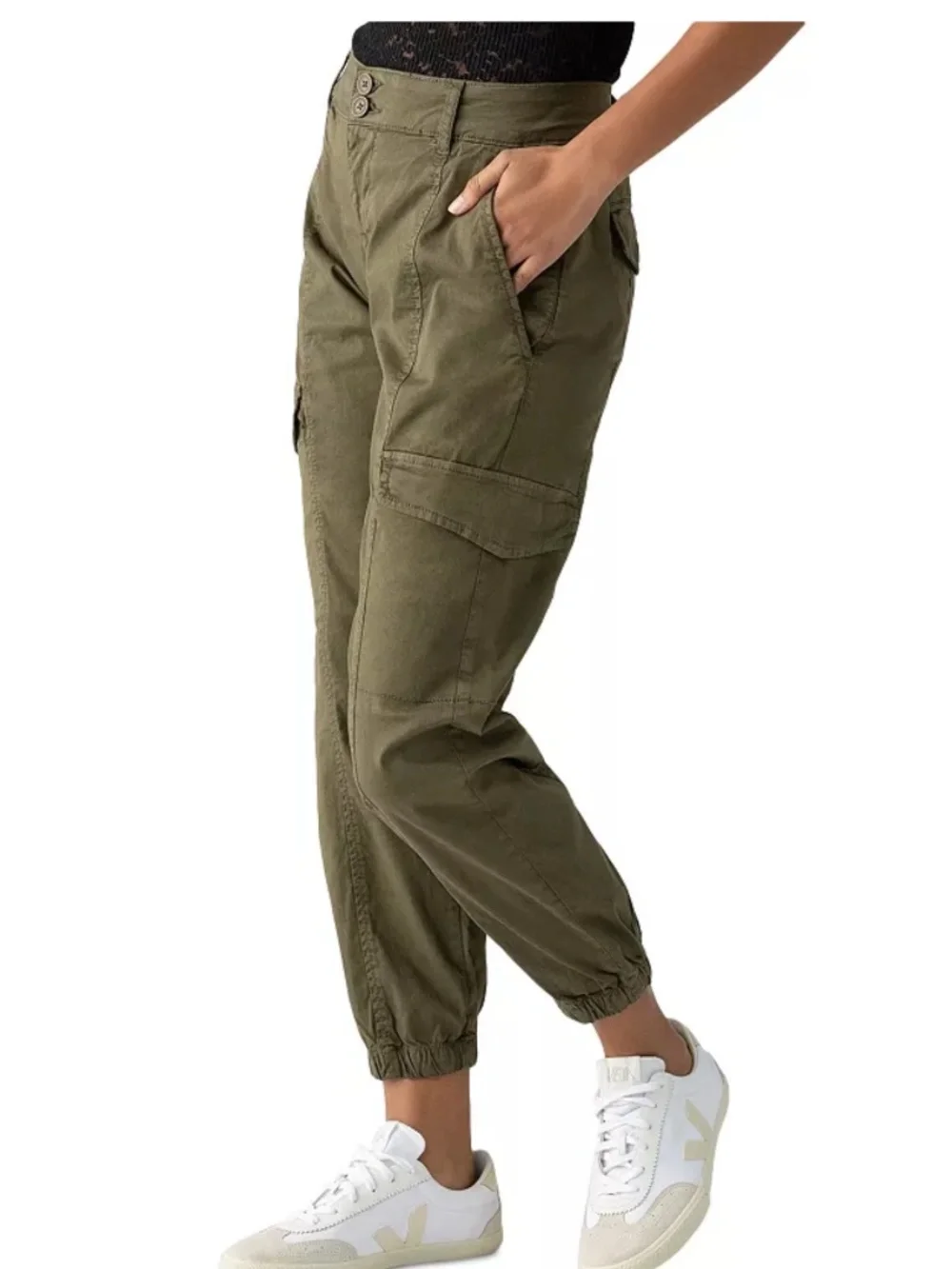 Sanctuary Rebel Crop Olive Green Jogger Cargo Pants New 28 - Picture 4 of 9